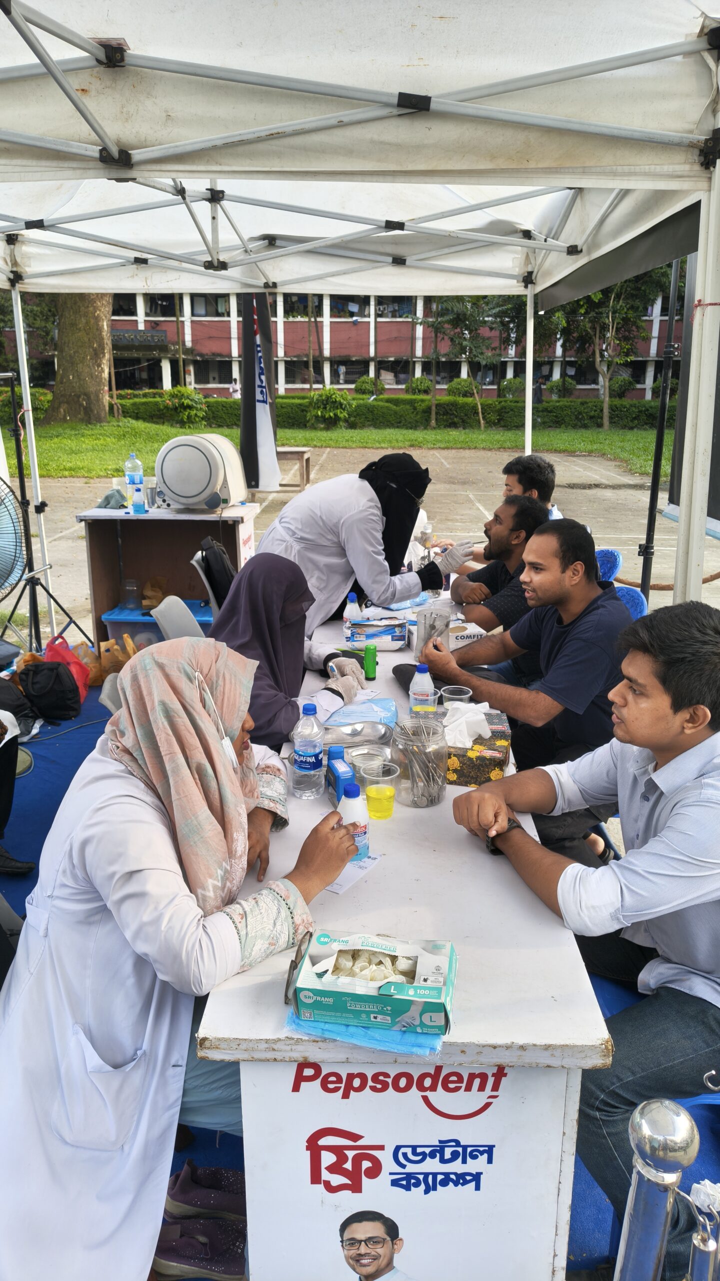 Pepsodent Free Dental Camp Held at Dr. Muhammad Shahidullah Hall with Support from Dot Initiative Youth Club, DU
