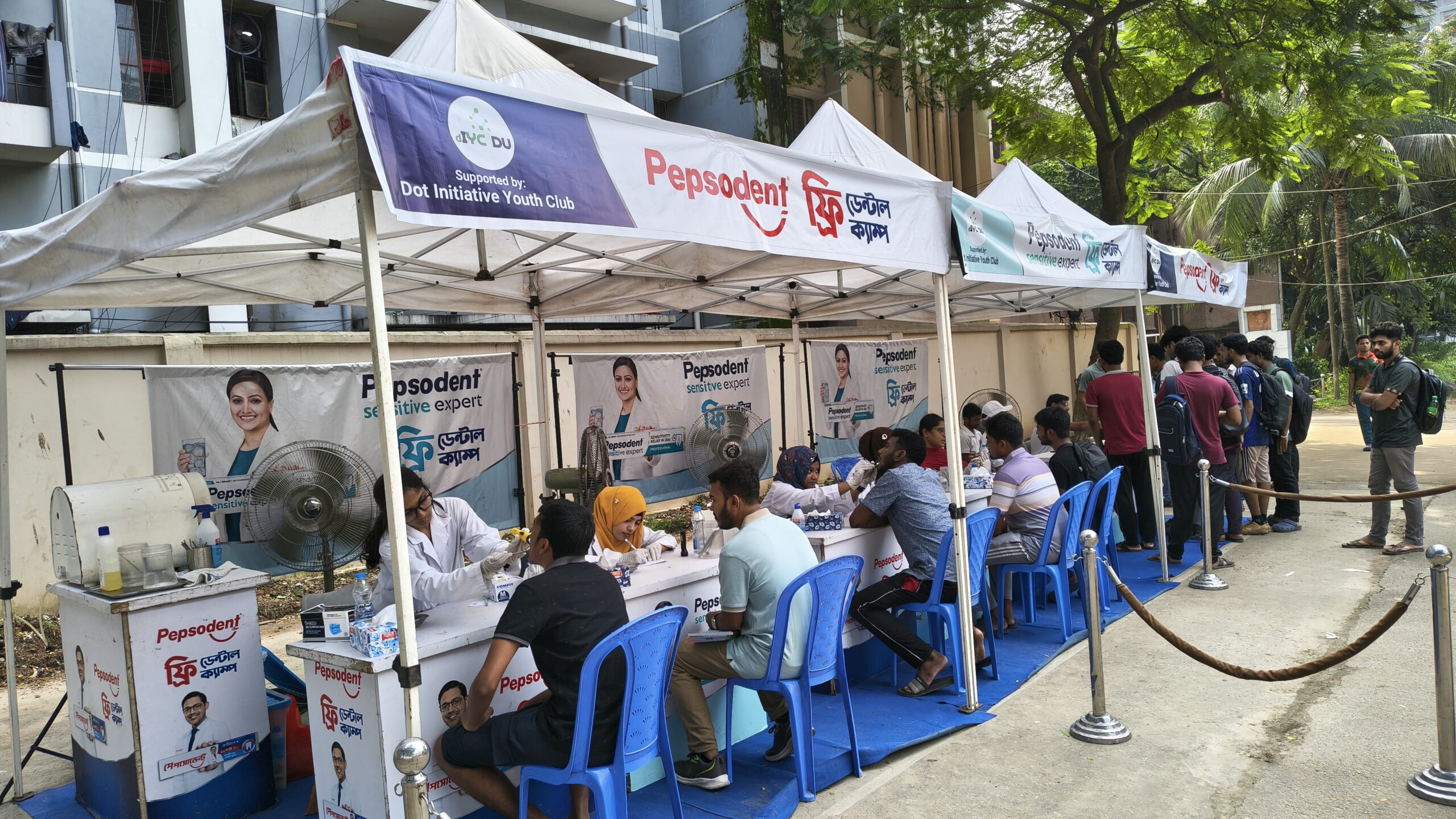 Pepsodent Free Dental Camp at Jagannath Hall, Organized by Dot Initiative Youth Club, Dhaka University