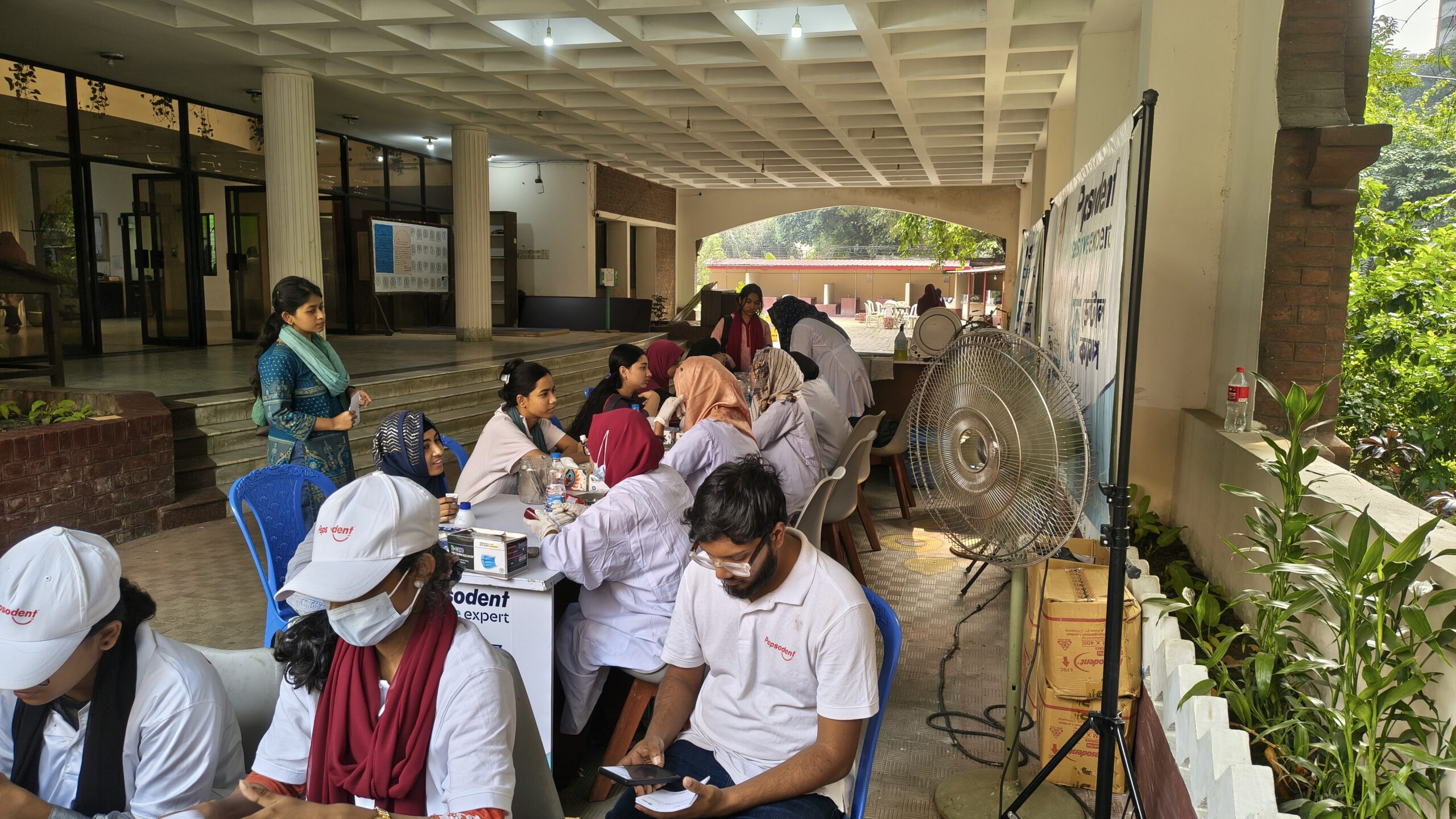 Pepsodent Free Dental Camp at Sufia Kamal Hall, Organized by Dot Initiative Youth Club, Dhaka University