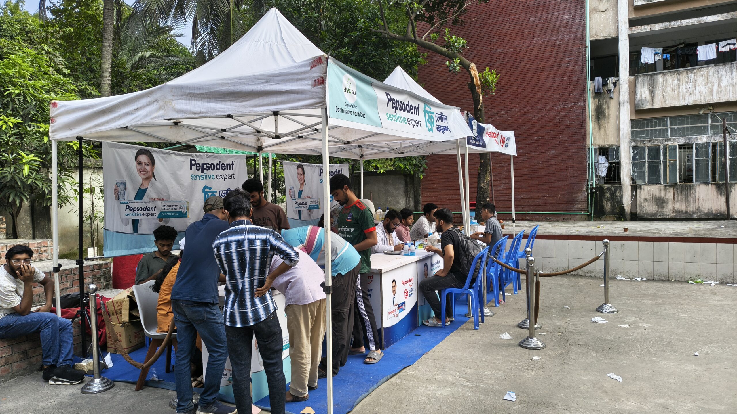 Pepsodent Free Dental Camp at Zia Hall, Organized by Dot Initiative Youth Club, Dhaka University