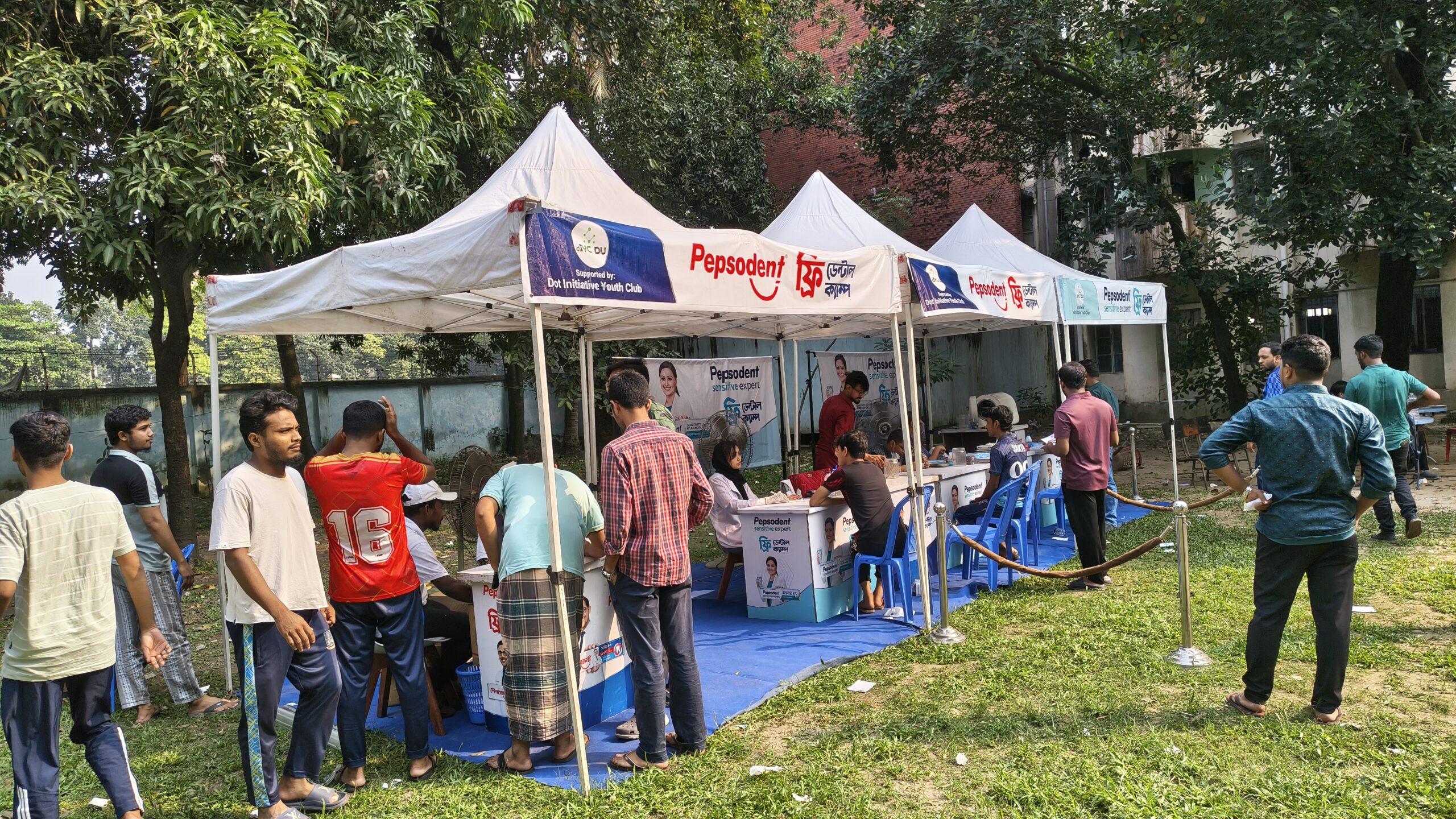 Pepsodent Free Dental Camp at Sir A. F. Rahman Hall, Organized by Dot Initiative Youth Club, Dhaka University