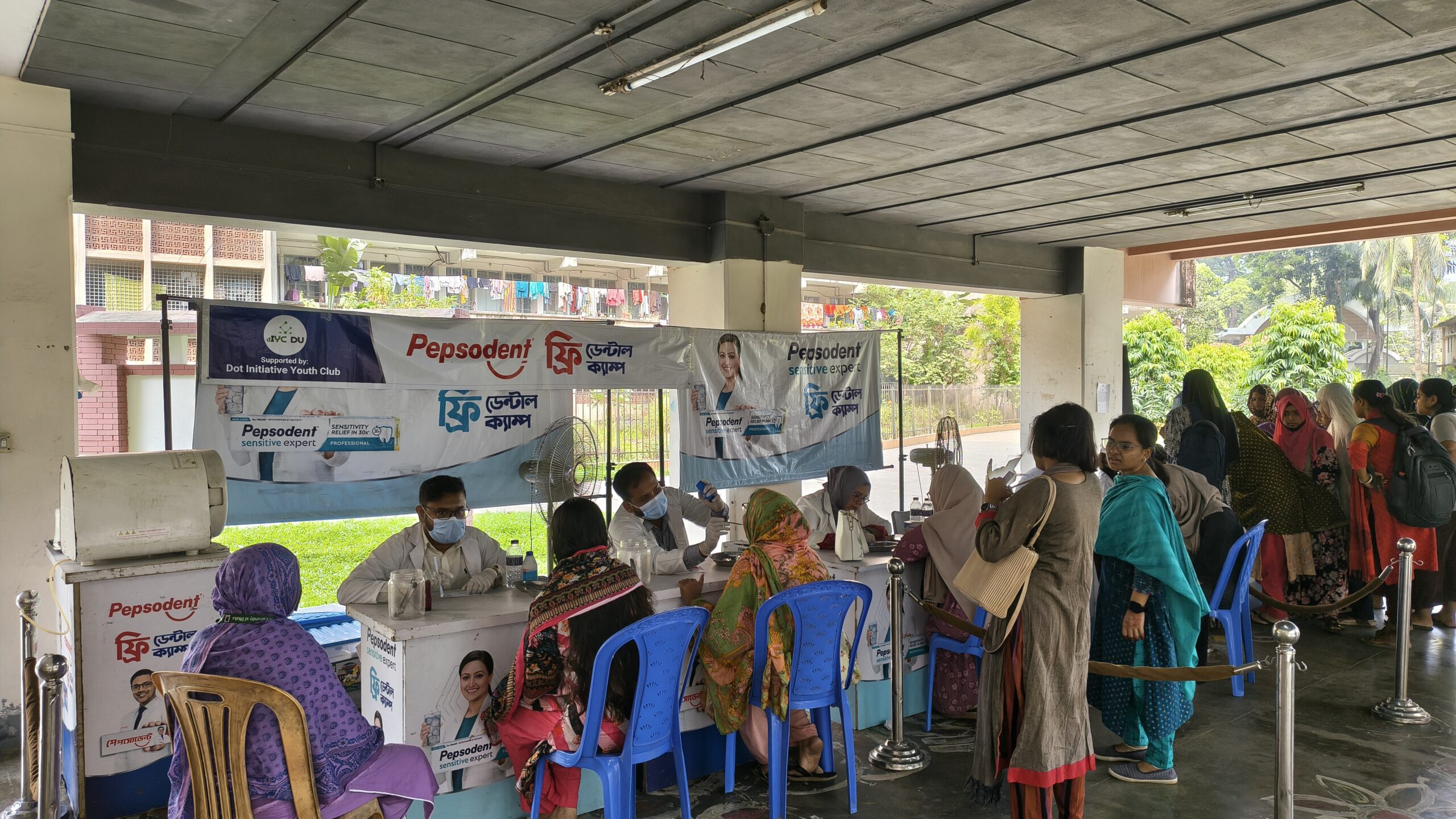 Pepsodent Free Dental Camp at Ruqayyah Hall, Organized by Dot Initiative Youth Club, Dhaka University