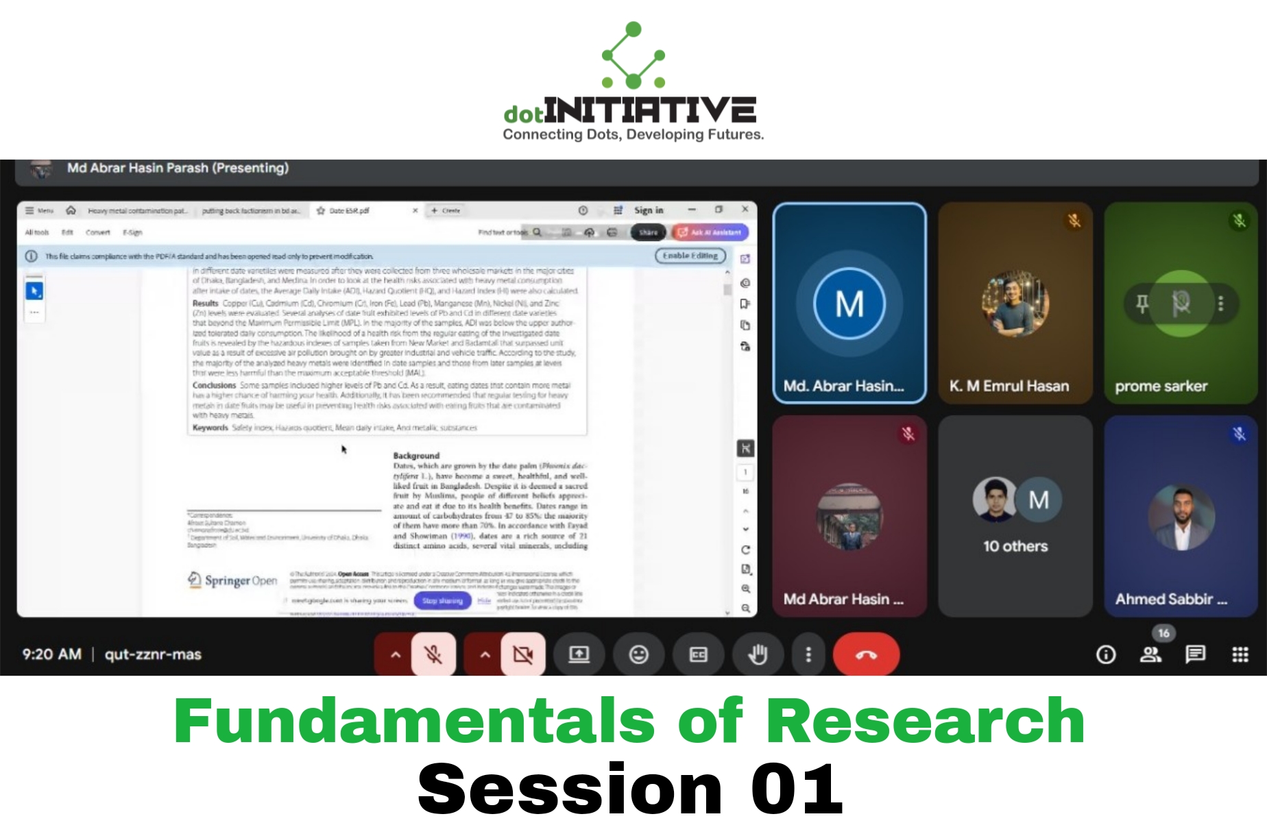 Fundamentals of Research: First Session Conducted